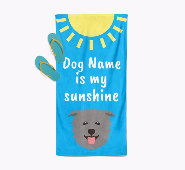 Personalised Pool Towel '{dogsName} is my Sunshine'